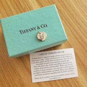 Authentic Tiffany & Co. Notes Alphabet "S" Disc Charm Pendant Silver